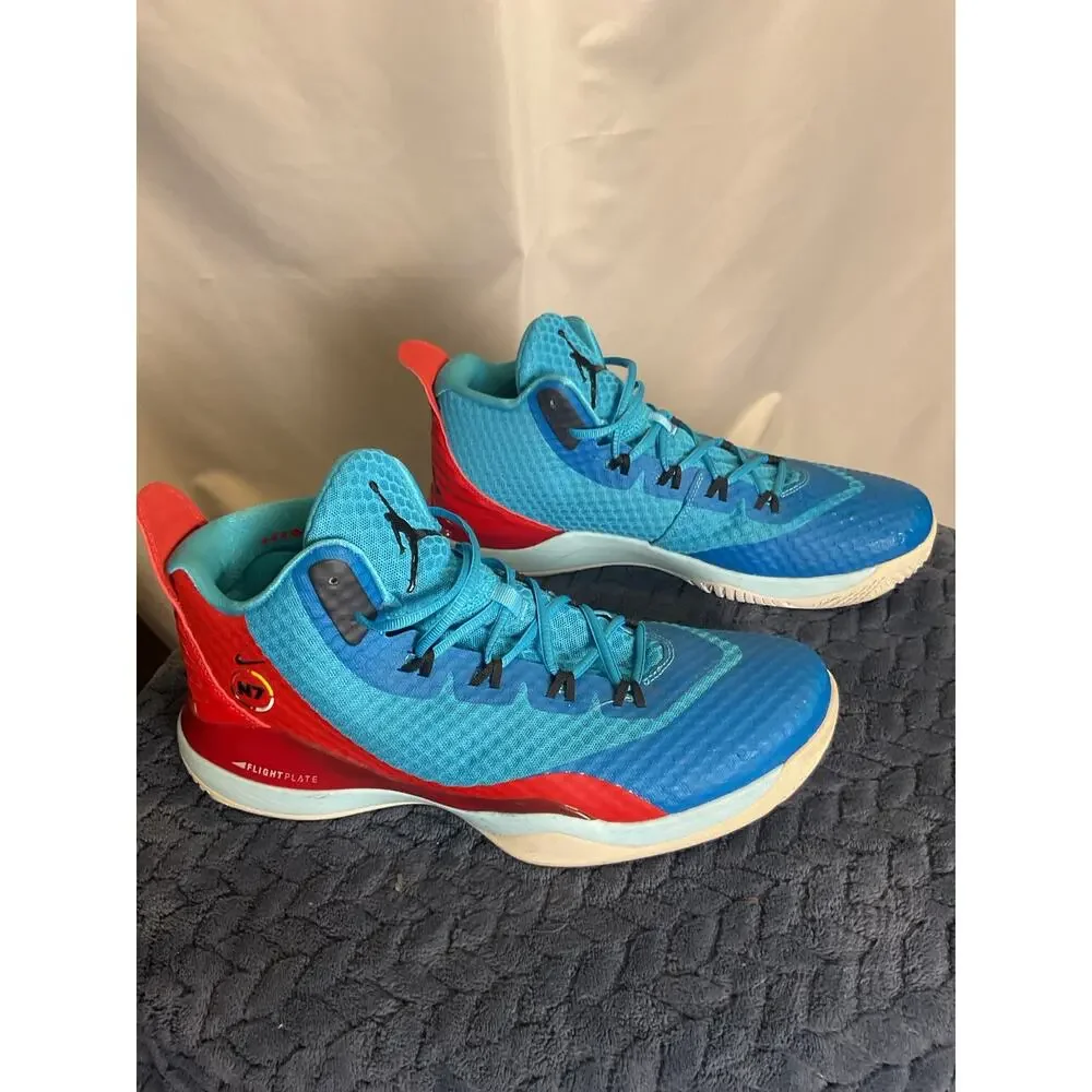 Nike Air Jordan Super.Fly 3 Blue Red Basketball Shoes Men’s Size 13 744802 460